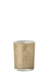 Windlight Pampas Glass Beige/White Small - (42570)